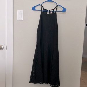 Short, black lace summer dress. Large